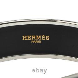Hermes Enamel GM Cloisonné Bracelet Silver Blue Metal Women's