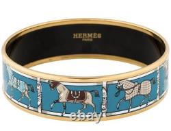 Hermès Enamel Tenues Et Couvertures Bracelet Paddock Horses Est. Retail $660