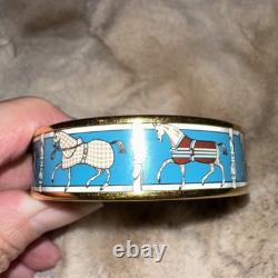 Hermès Enamel Tenues Et Couvertures Bracelet Paddock Horses Est. Retail $660