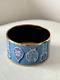 Hermes Extra Wide Blue Purple Enamel Equestrian Bangle Bracelet