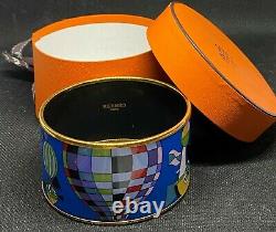 Hermes Extra Wide Enamel Bangle Les Folies Du Ciel 65mm Loic Dubigeon