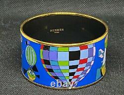 Hermes Extra Wide Enamel Bangle Les Folies Du Ciel 65mm Loic Dubigeon