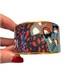Hermes Fish Pattern Blue Red Enamel Wide Bangle Bracelet