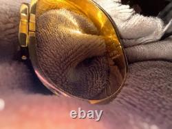 Hermes H Bangle Bracelet Used Great Condition. Blue Enamel & Gold Plate