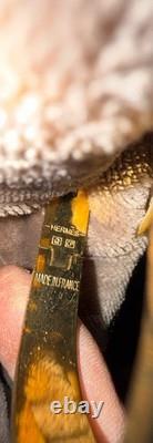 Hermes H Bangle Bracelet Used Great Condition. Blue Enamel & Gold Plate