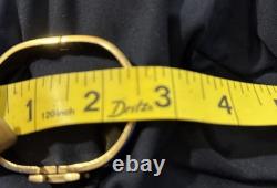 Hermes H Bangle Bracelet Used Great Condition. Blue Enamel & Gold Plate