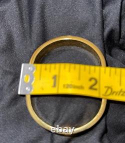 Hermes H Bangle Bracelet Used Great Condition. Blue Enamel & Gold Plate