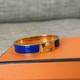 Hermes H Blue Enamel Gold Hw Clic Clac Bangle Bracelet