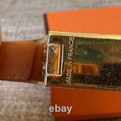 Hermes H Blue Enamel Gold HW Clic Clac Bangle Bracelet