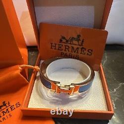 Hermés H Clic Bracelet, Dark Turquoise with Rose Gold Plated