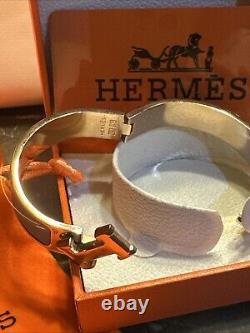 Hermés H Clic Bracelet, Dark Turquoise with Rose Gold Plated