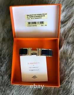 Hermes H (clic Clac) Bracelet Ultramarine Blue Enamel And Silver Pm