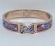 Hermes Horse Mouse Blue Pink Enamel H Clic Yellow Gold Bangle Bracelet Pm 17cm