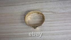 Hermes Kawaii Blue Enamel Hinged Cuff Bracelet Gold Plated 2.3cm Wide M 17.5cm