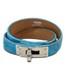 Hermes Kelly Bracelet Blue Enamel Metal Jewelry Wrap Cuff Japan