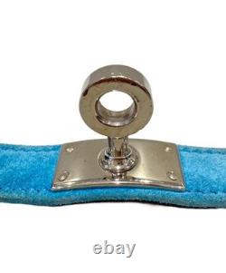Hermes Kelly Bracelet Blue Enamel Metal Jewelry Wrap Cuff Japan
