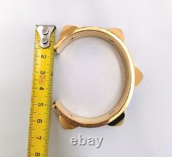 Hermes Medoor Bracelet Bangle Gold Blue Enamel #M-544