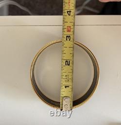 Hermes Paris Bangle Bracelet black/blue/pink Enamel Bird Motif Flag Gold Rim