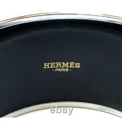 Hermes Paris Bangle Email Cloisonne Bracelet Horse Blue Tone Used from Japan