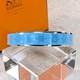 Hermes Paris Enamel Bangle Bracelet Blue Enamel Snowflakes Silver Rim 65 Withcase