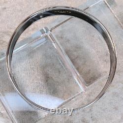 Hermes Paris Enamel Bangle Bracelet Blue Enamel Snowflakes Silver Rim 65 withCase