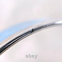 Hermes Paris Enamel Bangle Bracelet Blue Enamel Snowflakes Silver Rim 65 withCase