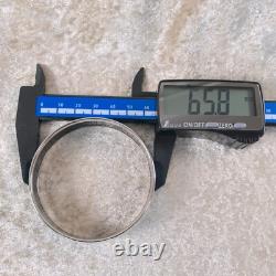 Hermes Paris Enamel Bangle Bracelet Blue Enamel Snowflakes Silver Rim 65 withCase