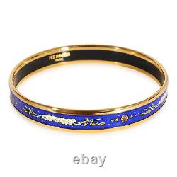 Hermès Plated Bracelet with Blue & Gold Enamel, 9mm