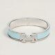 Hermes Silver Blue Polaire Blue Enamel H Clic Clac Bangle Bracelet 17cm Birkin