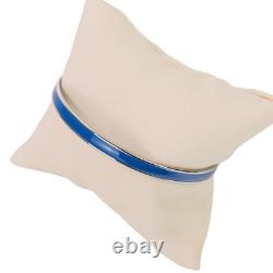Hermes Uni Enamel Bangle Bracelet Blue Silver 8.1in Pre-owned