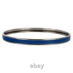Hermes Uni Enamel Bangle Bracelet Blue Silver 8.1in Pre-owned