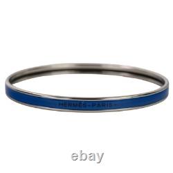 Hermes Uni Enamel Bangle Bracelet Blue Silver 8.1in Pre-owned