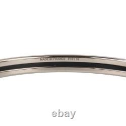 Hermes Uni Enamel Bangle Bracelet Blue Silver 8.1in Pre-owned