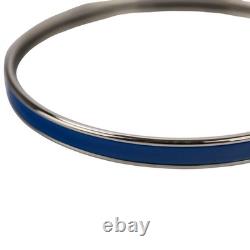 Hermes Uni Enamel Bangle Bracelet Blue Silver 8.1in Pre-owned