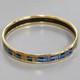 Hermes Bangle Enamel Pm Blue Ribbon Pattern Bracelet Cloisonne Enamel Print