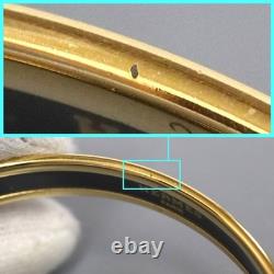 Hermes bangle enamel PM blue ribbon pattern bracelet cloisonne enamel print