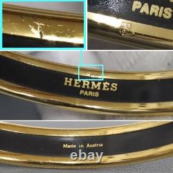 Hermes bangle enamel PM blue ribbon pattern bracelet cloisonne enamel print