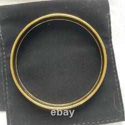 Hermes bangle enamel PM cloisonné gold blue bracelet WithBox