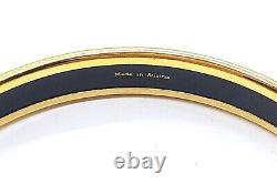 Hermes bangle enamel PM gold bracelet cloisonne belt pattern with box red blue