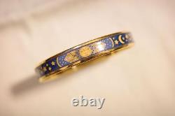 Hermes bangle enamel bracelet blue x gold diameter 6.3cm circumference 18.5cm