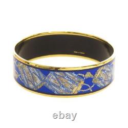 Hermes enamel bracelet metal blue size 19.4mm x 19cm women's second-hand goods