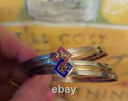 Iconic Gucci bracelet & ring set, 925, red, blue enamel, super rare. Vintage