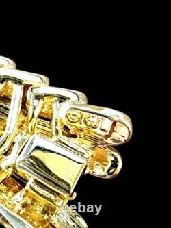 Incredible Kenneth Lane'wild Peacock' Green Blue Enamel Rhinestone Bracelet