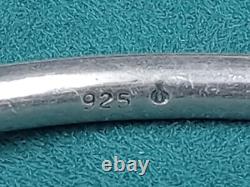 Interesting Sterling Silver Cuff Bracelet w Blue & Green Enamel Caps