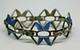 Italy 800 Sterling Silver Blue Enamel Openwork Modernist Link Bracelet 8 In