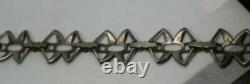 Italy 800 Sterling Silver Blue Enamel Openwork Modernist Link Bracelet 8 in