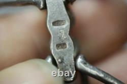 Italy 800 Sterling Silver Blue Enamel Openwork Modernist Link Bracelet 8 in