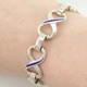 Italy Blue Enamel Figure 8 Link Sterling Silver Bracelet