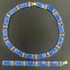 Ivar Holth Oslo Norway Sterling Silver Blue Guilloche Enamel Bracelet Necklace