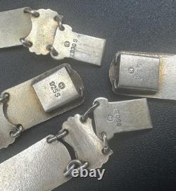 Ivar Holth Oslo Norway Sterling Silver Blue Guilloche Enamel Bracelet Necklace